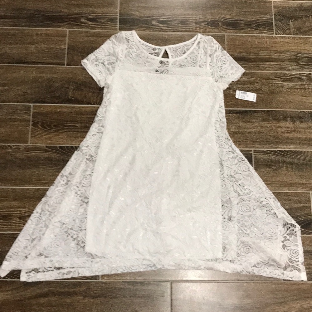 White lace overlay dress
